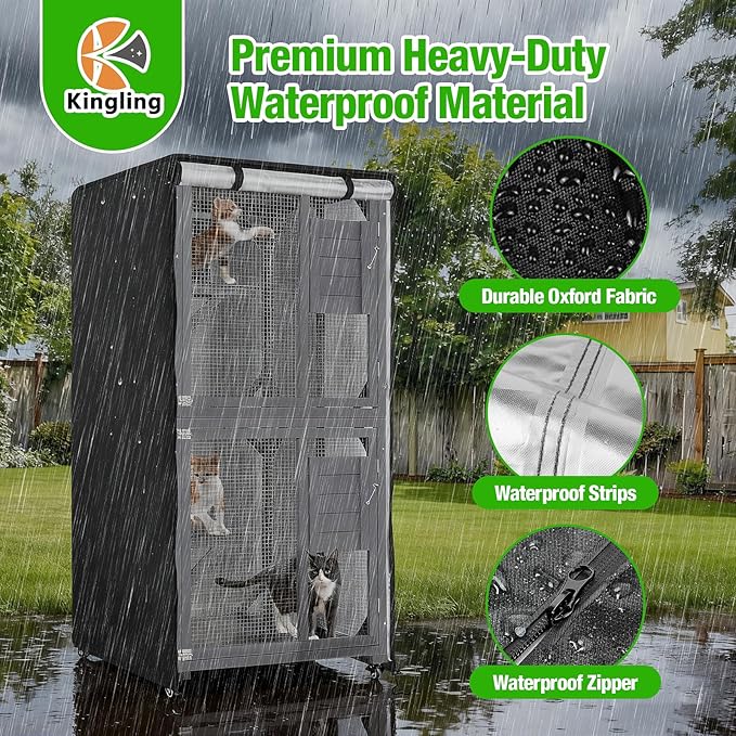 Kingling Outdoor Cat House Cover, Waterproof and Dustproof Protection Cover - Image 5