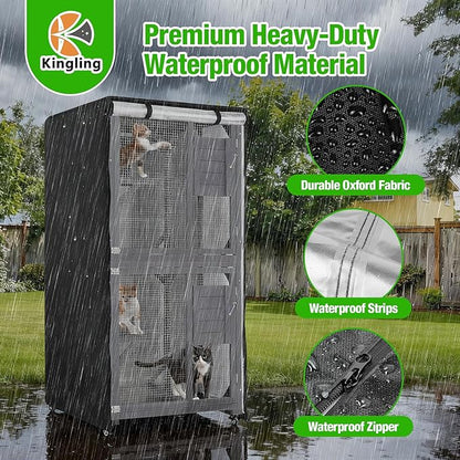 Kingling Outdoor Cat House Cover, Waterproof and Dustproof Protection Cover - Image 5