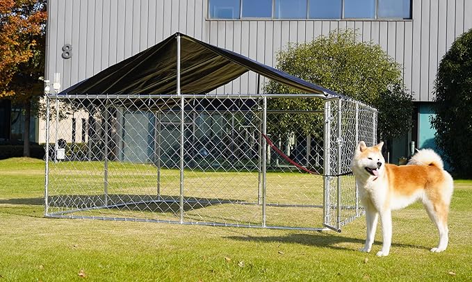 Petonly Outdoor Dog Enclosure Heavy Duty Dog Kennel House Mesh Dog Big Cage Pet - Image 6