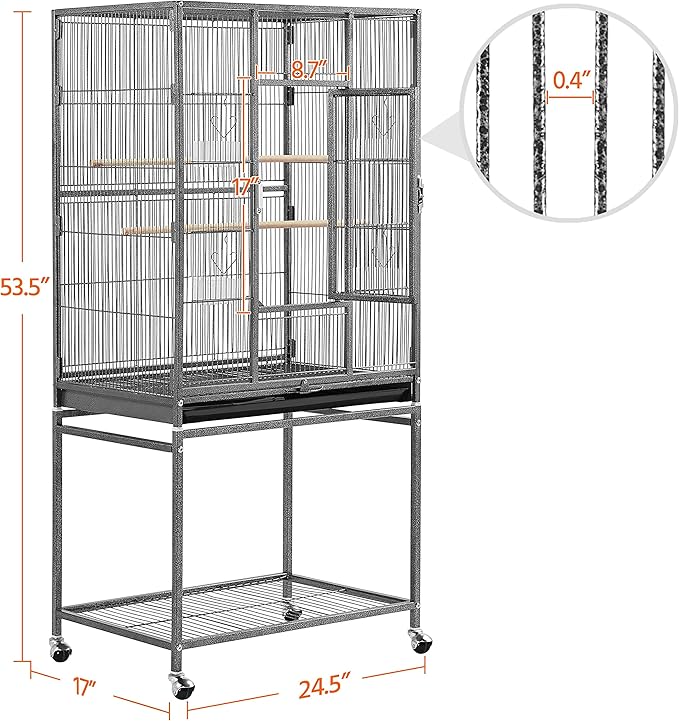 Yaheetech Wrought Iron Extra Large Bird Parakeet Cage - Image 3