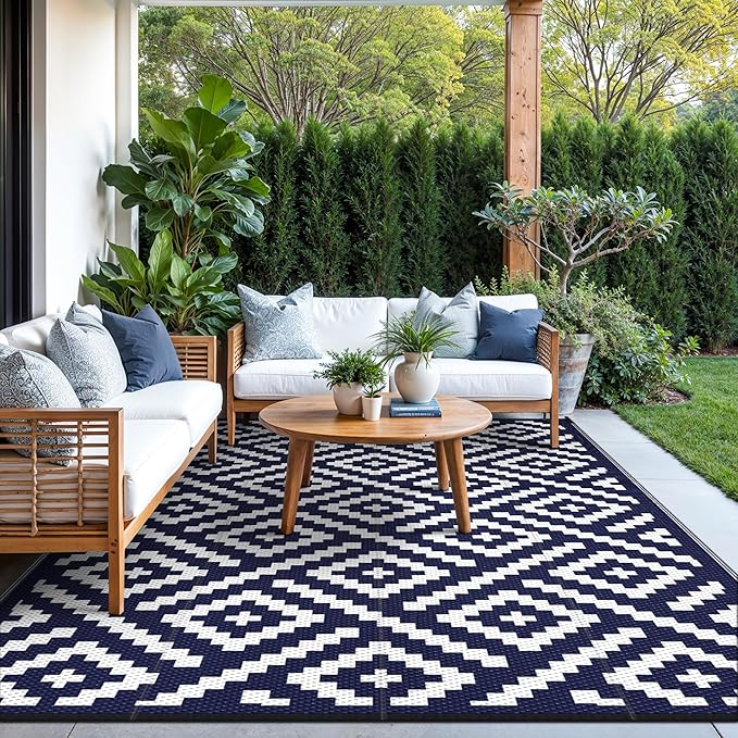 GENIMO Outdoor Rugs 8x10 Waterproof, Reversible Mats, Area Plastic Straw Rug - Image 7