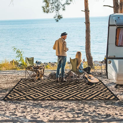 GENIMO Outdoor Rug 4x6 Waterproof, Reversible Mats, Outdoor Area Rug, Plastic - Image 2