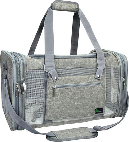Soft-Sided Pet Carrier for Cats Small Dogs of 15 Lbs Medium Grey by NextFri