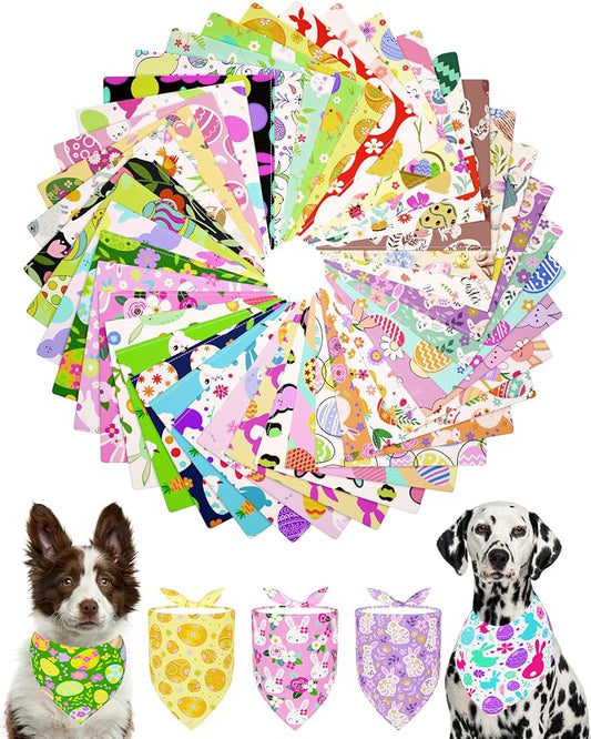 PET SHOW 50 Pack Easter Dog Bandanas Bulk by PETSHOW