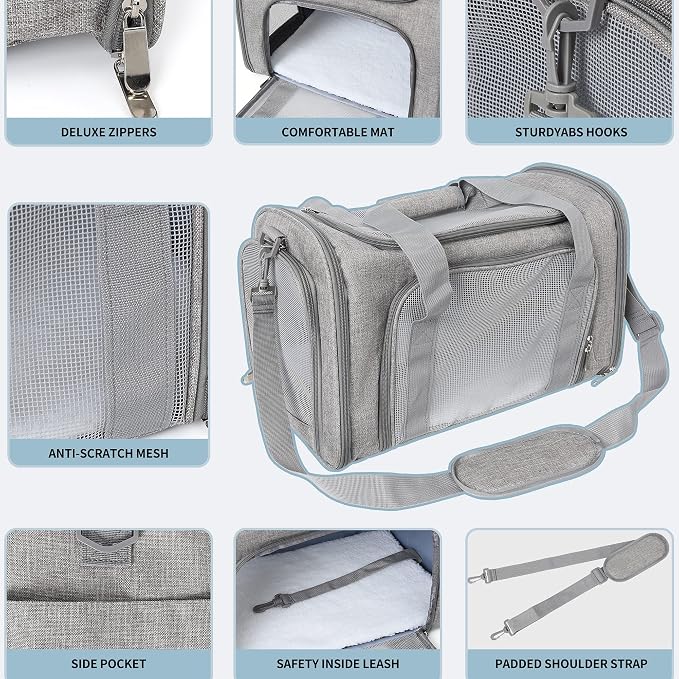 Mile High Life | Outdoor Travel Pet Carrier | Kitty Puppy Cat Carriers | - Image 3