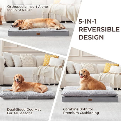 2-Pack XL Waterproof Dog Bed Large Size Dogs, Plush Cushion & Orthopedic - Image 2