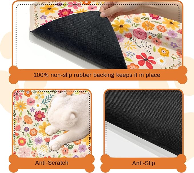 Pet Feeding Mat for Floors Waterproof Dog Mat for Food and Water Absorbent - Image 3