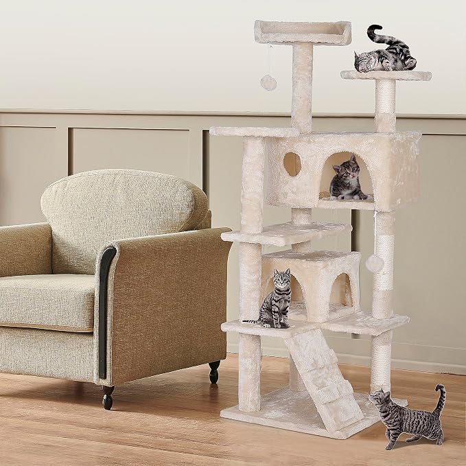 Premium Cat Tree 54-Inch Tall, Large Cat Condo Furniture - Image 8