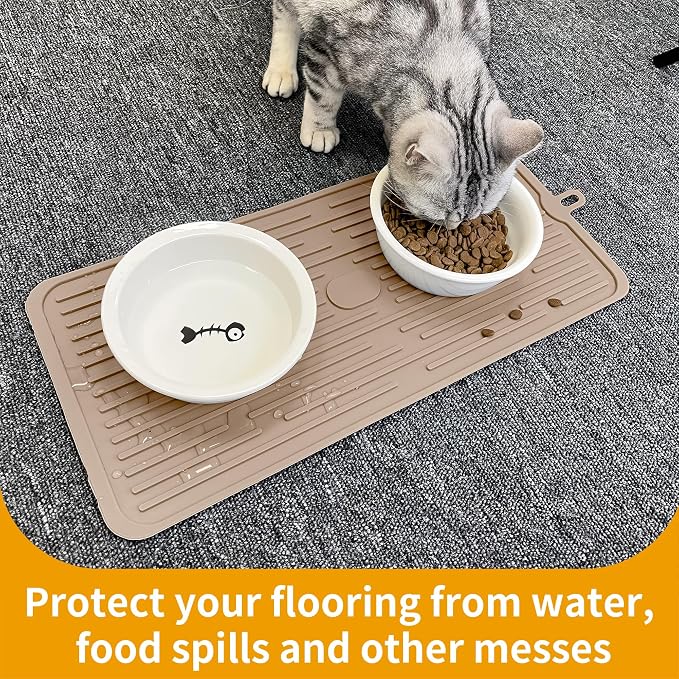 Ptlom Pet Placemat for Dog and Cat, Anti-Slip Waterproof Dogs Feeding Mat - Image 5