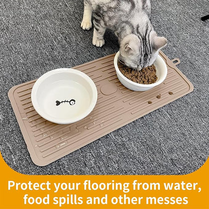 Ptlom Pet Placemat for Dog and Cat, Anti-Slip Waterproof Dogs Feeding Mat - Image 5