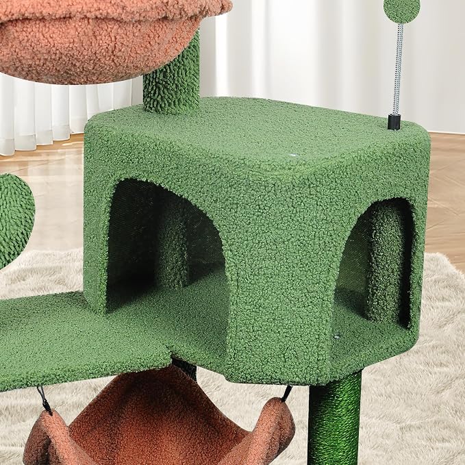YUNIQUE Cat Tree with Cat Condo Scratch Post and Big Hammock - Image 8