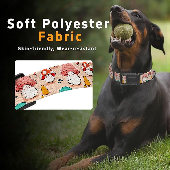 Dog Collar, Cute Cartoon Mushroom Boys Girls Puppy Collar - Image 4
