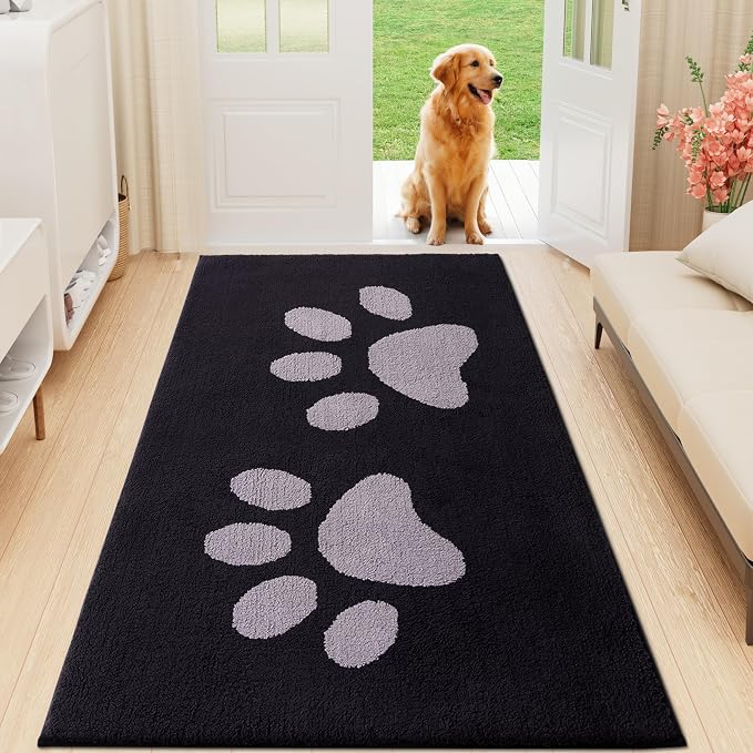 Buganda Dog Door Mat for Muddy Paws, Absorbent Dirt Trapper Washable Indoor by Buganda