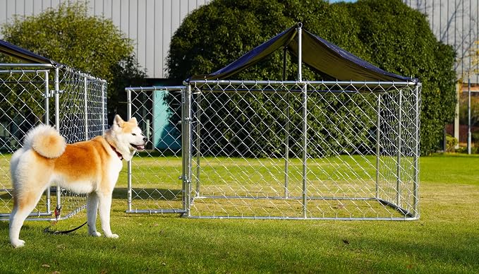 Outdoor Dog Enclosure Heavy Duty Dog Kennel House Mesh Dog Big Cage Pet Kennel - Image 7