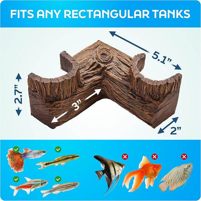 FISHNOSH Aquarium Cave | Natural-Looking Wood-Like BPA-Free Fish Tank Cave - Image 5