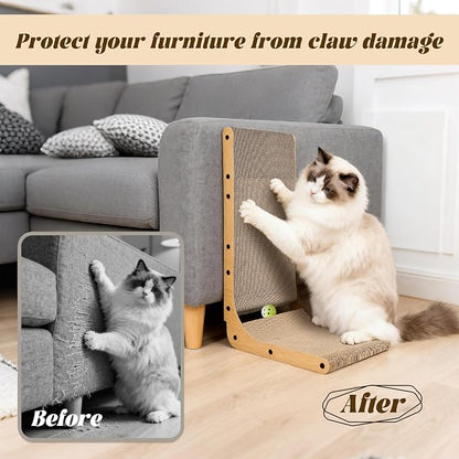 PatiencET L Shape Cat Scratcher, 26.8 Inch Cardboard Scratch Pad - Image 6
