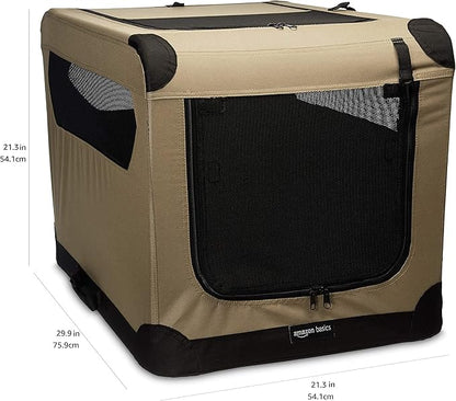 Amazon Basics Portable Folding Soft Dog Crate, Double Door, Collapsible Travel - Image 2