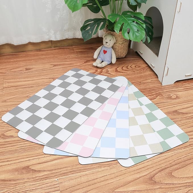 Ralxion Checkered Dog Feeding Mat, Absorbent Mats by Ralxion