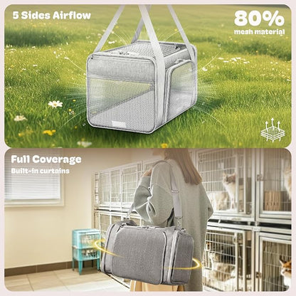 Top and 2 Sides Expandable Pet Carrier 17x11x9.5, TSA Airline Approved Small - Image 3