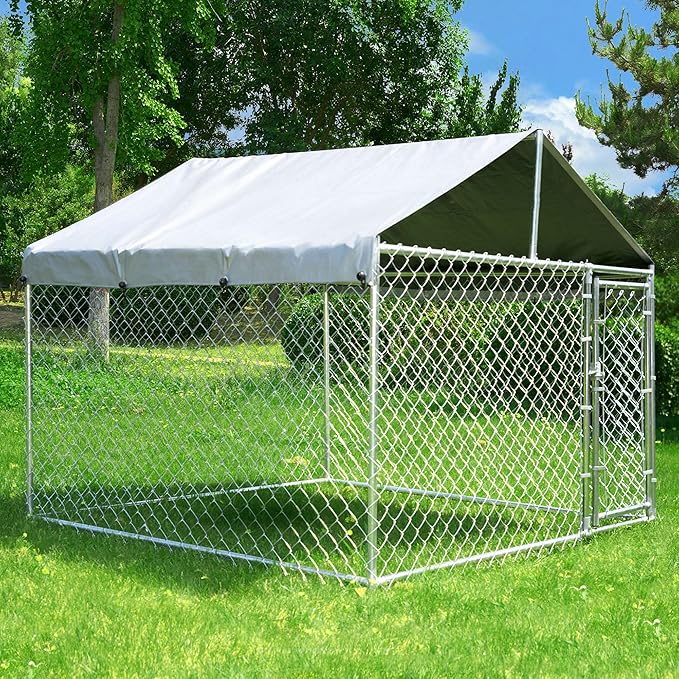 HITTITE Extra Large Outdoor Dog Kennel, Anti-Rust Dog Kennel Outside by HITTITE