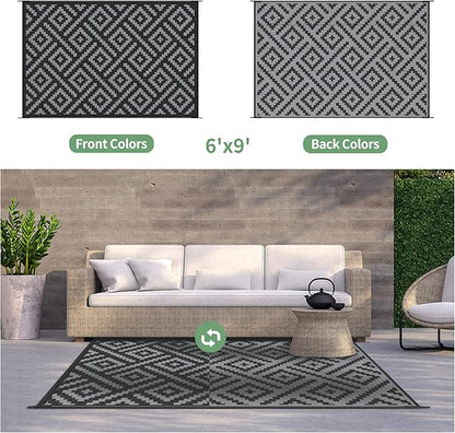 GENIMO Outdoor Rug for Patio Clearance, Reversible Plastic Camping Rugs - Image 2