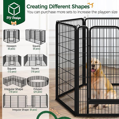Yaheetech Dog Playpen Outdoor, 47 inch 12 Panels Dog Pen Indoor Heavy Duty - Image 6