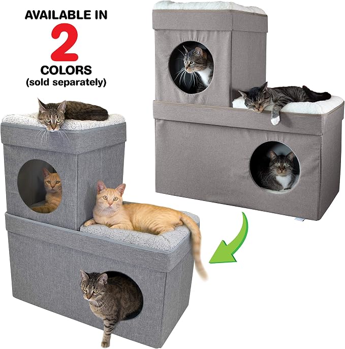 Kitty City Large Stackable Cat Condo & Cube House, Modular Indoor Cat Furniture - Image 8