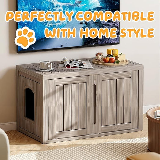 Cat Litter Box Enclosure, Indoor Outdoor Cat House - Image 2