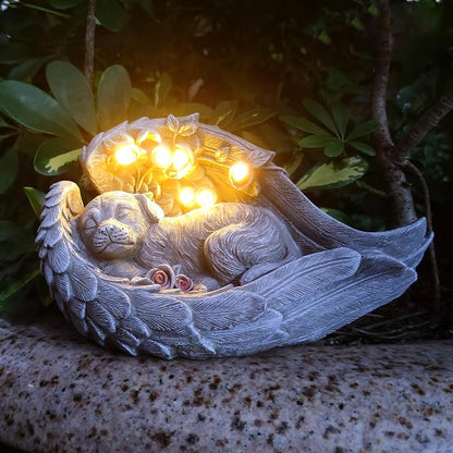 Solar Dog Garden Statues Outdoor Décor- Dog Figurines Solar LED Light Lawn - Image 5