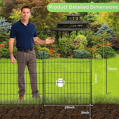 Decorative Garden Fence 32in x24ft, 10 Pack No Dig Fence Animal Barrier - Image 2