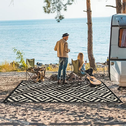 GENIMO Outdoor Rug 4'x6' Waterproof, Reversible Camping Mat, Plastic Straw Rugs - Image 3