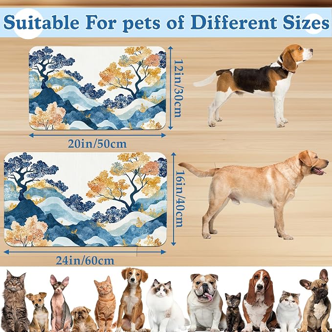 Japanese Wave Tree Dog Food Mat–Christmas Stocking Absorbent Quick Dry Feeding - Image 2
