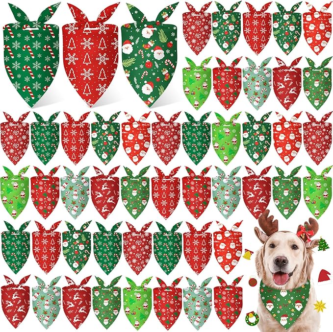Weewooday 50 Pcs Christmas Bandanas by Weewooday