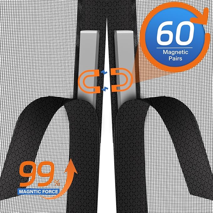 Upgraded PET Mesh Magnetic Screen Door Stronger Than Fiberglass and Polyester - Image 4