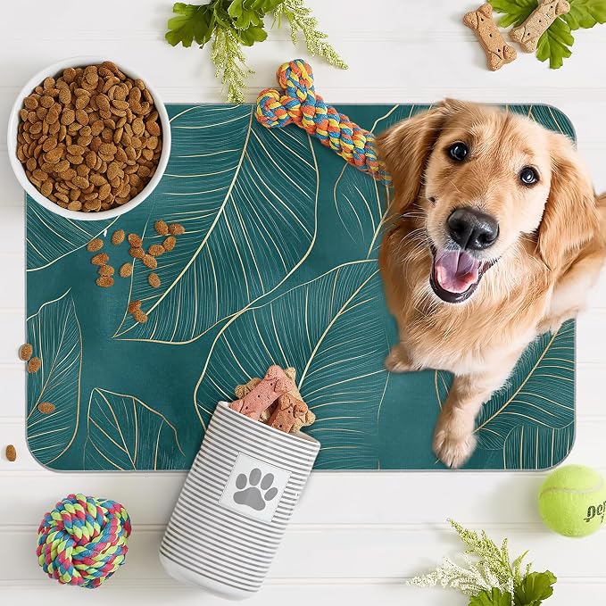 Tropical Palm Leaves Dog Food Mat - Image 7