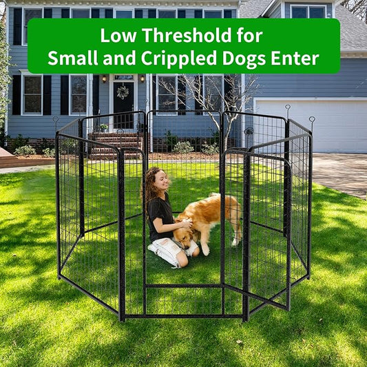 Dog Playpen Outdoor Extra Wide 8 Piece Panels Heavy Duty Dog Fence 50" Height - Image 2