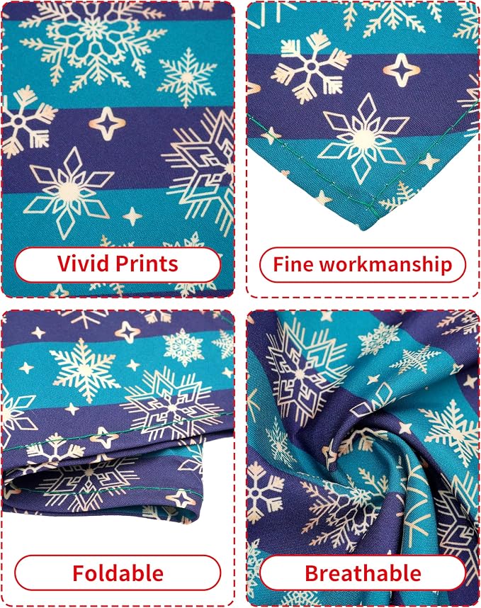 PET SHOW 50 Pack Christmas Big Dog Bandanas Bulk XL Washable Happy New Year - Image 3