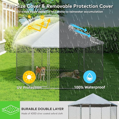 9.1x9.1 FT Outdoor Dog Kennel Heavy Duty Dog Enclosure - Image 4