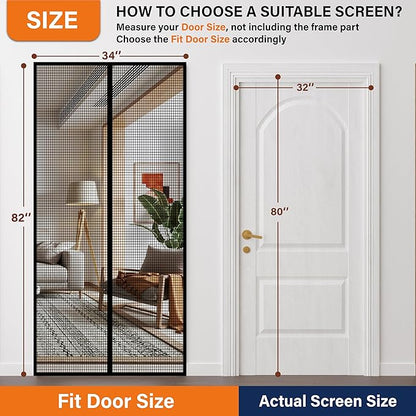 Magnetic Screen Door，Fiberglass Screen Door Mesh，Keep Bugs Out, Heavy-Duty Mesh - Image 2