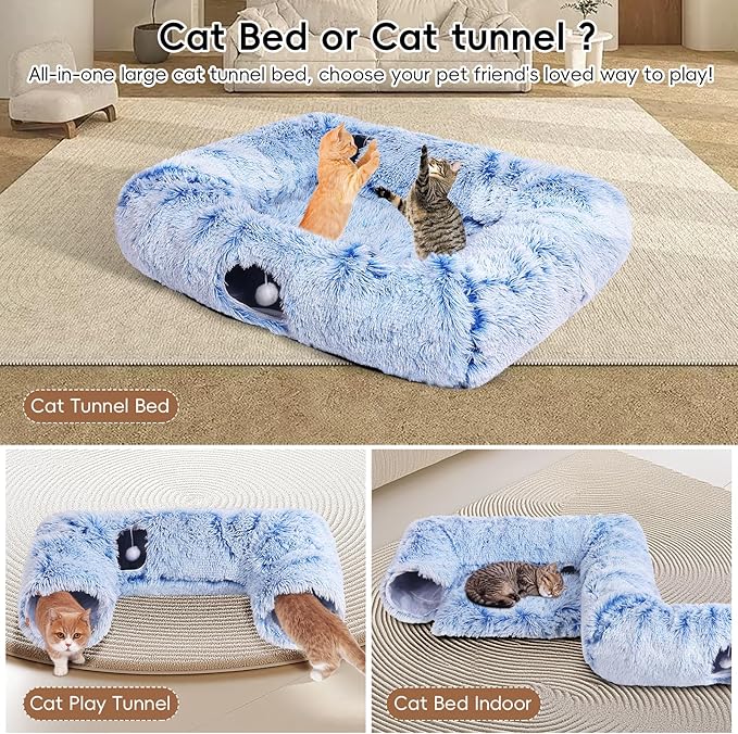 Extra Large Cat Tunnel Bed, 4 Ways Tunnels - Image 4
