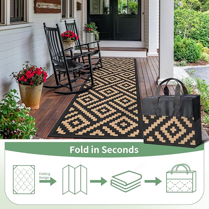 GENIMO Outdoor Rug 2.5'x8' Waterproof, Reversible Camping Mat, Plastic Straw - Image 6