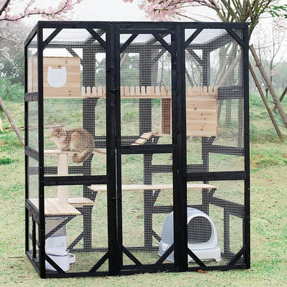 Large Catio Outdoor Cat Enclosure Window 73" H Walk-in Cat House Kitty Cage - Image 9