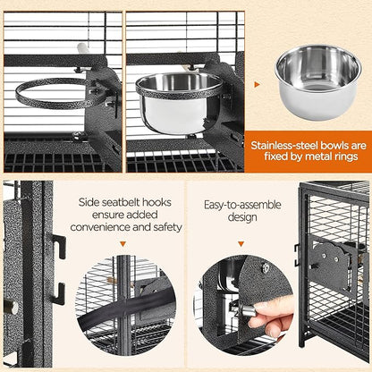 Yaheetech 25.5'' Wrought Iron Bird Travel Carrier Cage Parrot Cage - Image 7