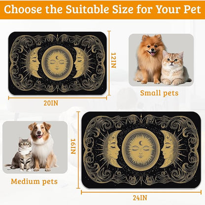 Dog Bowl Mat, Moon Sun Pet Feeding Mat - Image 6