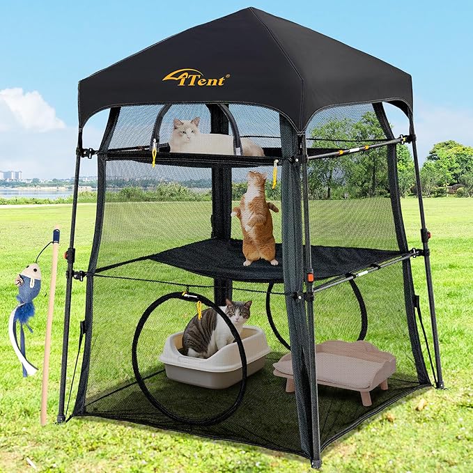 Automatic Pop-Up Cat Enclosure|3-Tier Cat Tent|Cat Cage|Outdoor Catio - Image 9