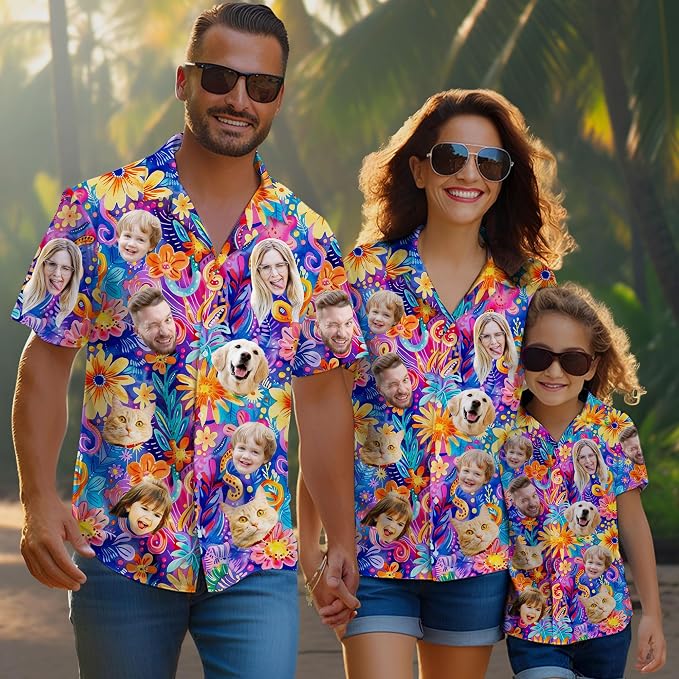 Custom Hawaiian Shirt with Face Photo Picture - Image 3
