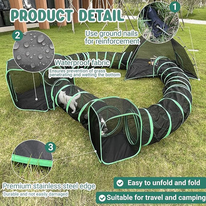 6-in-1 Cat Tents for Outside, Portable Outdoor Cat Enclosures for Indoor Cats - Image 3