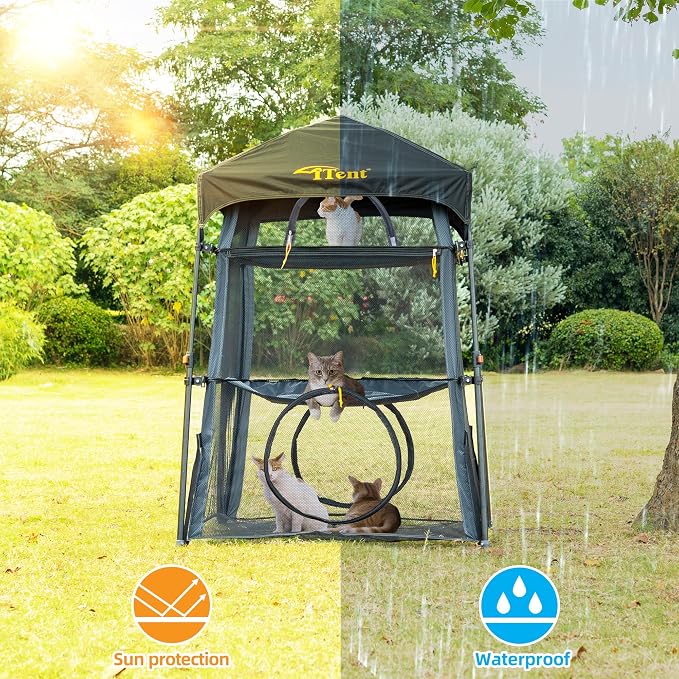 Automatic Pop-Up Cat Enclosure|3-Tier Cat Tent|Cat Cage|Outdoor Catio - Image 3