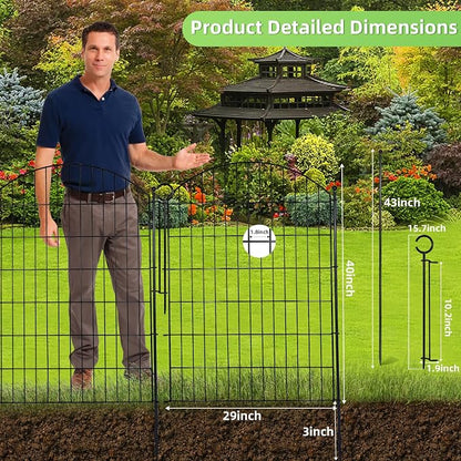 Decorative Garden Fence 40in x 30in, 10 Pack No Dig Fence Animal Barrier - Image 2