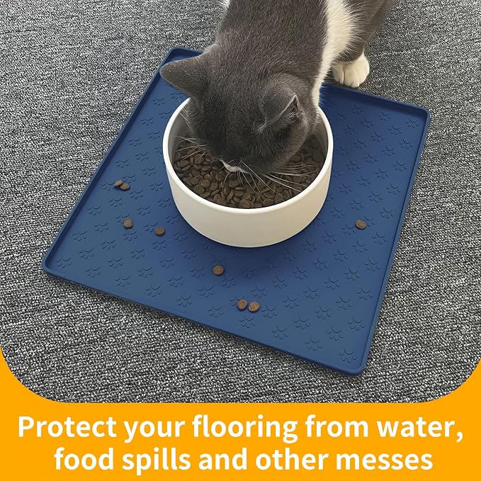 Ptlom Pet Placemat for Dog and Cat, Waterproof Non-Slip Silicone Feeding Bowl - Image 5